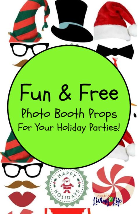 Fun Free Photo Booth Props For Your Holiday Parties! | SimpleStepsForLivingLife Free Printable Christmas Photo Booth Props, Holiday Selfie Station, Diy Christmas Photo Booth, Christmas Photo Booth Ideas, Photo Booth Props Free Printables, Holiday Party Photo Booth, Holiday Photo Booth Props, Christmas Party Photo Booth, Photo Booth Props Free