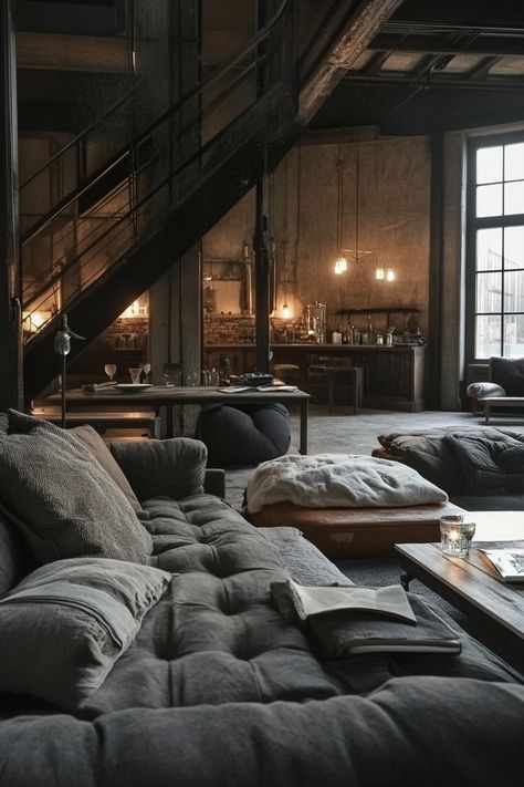 "Explore industrial decor inspirations with our image carousel! �🏢🔧 From exposed pipes to raw materials, discover how to incorporate rugged and stylish elements into your home. 🛠️🖤 #IndustrialDecor #HomeDesign #DecorInspiration" Feminine Industrial Decor, Vignette Photography, Organic Industrial, Industrial Chic Interior, Industrial Aesthetic, Punk Aesthetic, Industrial Chic, Carousel, Industrial Style