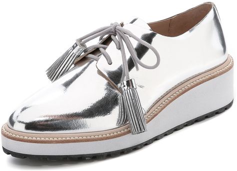 http://api.shopstyle.com/action/apiVisitRetailer?id=499563873&pid=iOS_app_v3&utm_campaign=anon_unknown_Discount-1_chatNo_shoppingContextBrowse&utm_medium=Organic Silver Oxfords, Metallic Oxfords, Platform Oxfords, Oxford Platform Shoes, Oxford Shoes Outfit, Loeffler Randall Shoes, Oxford Platform, Metallic Flats, Pointy Toe Flats