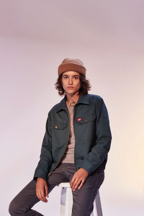 “Dickies X Urban Outfitters: Devyn Galindo ” Devyn Galindo, Week In London, Tomboy Stil, Masc Fashion, Lesbian Fashion, Breaking Barriers, Queer Fashion, Androgynous Fashion, The Best Street Style