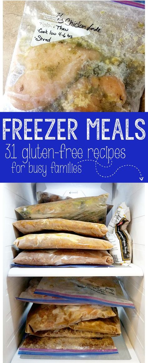 31 Gluten-Free Freezer Meals: A Meal Plan for a Busy Life Gluten Free Freezer Meals, Going Gluten Free, Gluten Free Living, Gluten Free Eating, Freezer Cooking, Gluten Free Dinner, Gf Recipes, Frozen Meals, Foods With Gluten