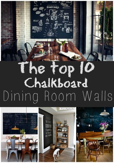 Trend To Love: Dining Room Chalkboard Walls - lizmarieblog.com Manly Living Room Decor, Chalkboard Dining Room, Dining Room Chalkboard, Latest Home Trends, Chalkboard Walls, Chalkboard Wall Bedroom, Mens Room Decor, Wall Trends, Kitchen Chalkboard