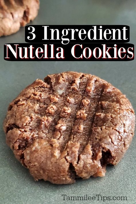 3 Ingredient Nutella Brownies, Nutella Cookies Recipe, Sugar Free Nutella, Nutella Snacks, Nutella Recipes Easy, Nutella Fudge, 3 Ingredient Cookies, Fresh Strawberry Recipes, Nutella Cookies