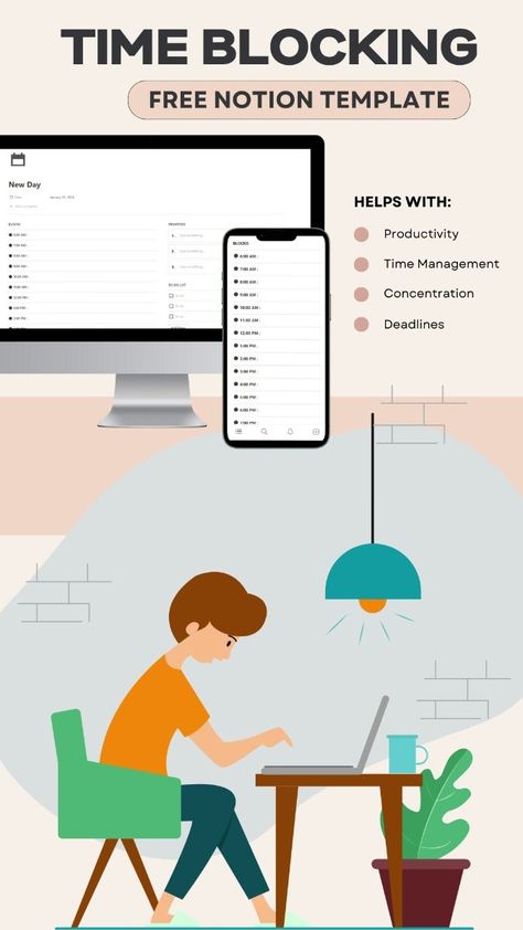 Time Blocking Notion Template for Time Management Notion Template For Work, Time Blocking Template, Using Notion, Notion Ideas, Etsy Planner, Reflective Practice, Manage Your Time, Notion Templates, Effective Time Management