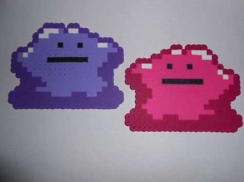 Ditto by CraftDragons.deviantart.com on @DeviantArt Ditto Perler Bead, Pokemon Perler Beads, Easy Perler Bead Patterns, Cat Hacks, Melty Beads, Kandi Patterns, Perler Beads Designs, Perler Bead Art, Perler Bead Patterns