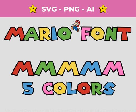 Mario Letters, Mario Alphabet, Cricut Acrylic, Mario Font, Acrylic Projects, Drawing Software, Ttf Fonts, Cricut Fonts, Svg Free