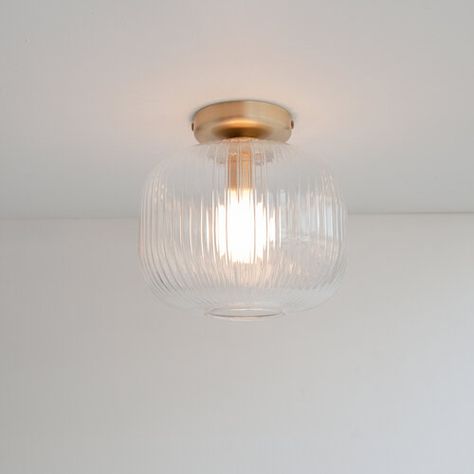 Antique Ceiling Lights, Reeded Glass, Glass Ceiling Lights, Brass Pendant Light, Brass Lighting, Brass Lamp, Glass Ceiling, Ceiling Rose, Flush Ceiling Lights