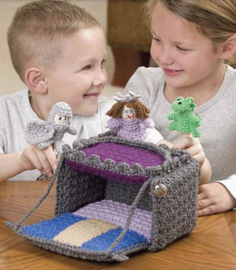 Crochet Castle Free Pattern, Crochet Montessori Toys Free Pattern, Crochet Castle, Knight And Dragon, Miniature Making, Crochet Kingdom, Princess Knight, Magical Castle, Tote Crochet