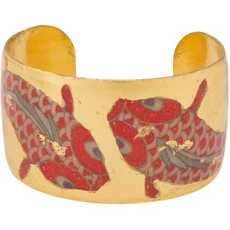 Evocateur Koi Fish Cuff (5,755 MXN) ❤ liked on Polyvore featuring jewelry, bracelets, gold, wide bangle, handcrafted jewelry, hand crafted jewelry, evocateur jewelry and leaves jewelry Leaves Jewelry, Fish Jewelry, Bracelets Gold, Cuff Jewelry, Gold Fish, Jewelry Hand, Gold Leaves, Gold Hand, Leaf Jewelry