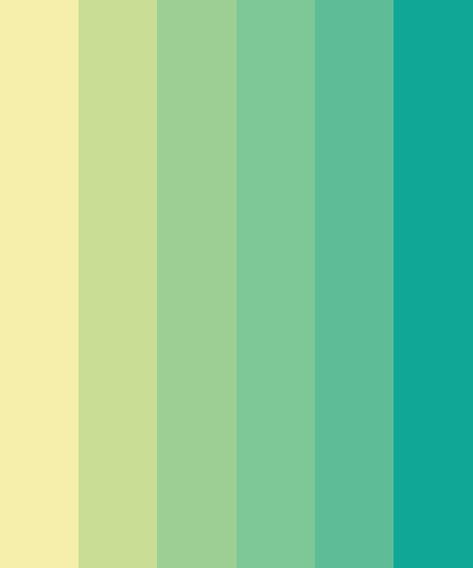 Calming Gradient Color Palette Calming Color Pallete, Seafoam Color Palette, Calm Colour Palette, Seafoam Green Color Palette, Sea Green Color Palette, Ombre Color Palette, Sea Color Palette, Gradient Color Palette, Tropical Color Palette