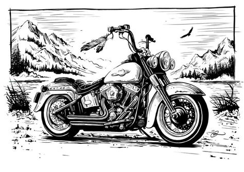 Motocykle Harley Davidson, Harley Davidson 48, Harley Davidson Painting, Moto Harley Davidson, Motorcycle Tattoo, Мотоциклы Harley Davidson, Harley Davidson Tattoos, Motorbike Art, Harley Davidson Softail