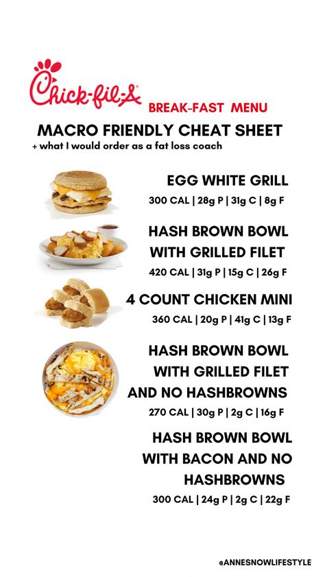 WHAT TO EAT FOR BREAKAST AT CHICK-FIL-A WITH MACRO CHEAT SHEET following fasterway to fat loss | macros at fast food for weight loss Fat Loss Macros Faster Way to Fat Loss Nutrition Macro Coach Weight Loss Healthy Eating Fitness Meal Planning Intermittent Fasting HIIT Workouts Carb Cycling Strength Training Healthy Recipes Wellness Balanced Diet Mindful Eating Metabolism Healthy fast food Lean Proteins Complex Carbs Whole Foods Portion Control Food Journal #FlexitarianFlavors Simple Meal Plan For Fat Loss, Meals For Fat Loss And Muscle Gain, Meal Plan For Fat Loss And Muscle Gain, Faster Way To Fat Loss Program Meal Plan, Fat Loss Extreme Meal Plan, Workout Meal Plan, Fat Foods, Fast Healthy Meals, Lean Protein