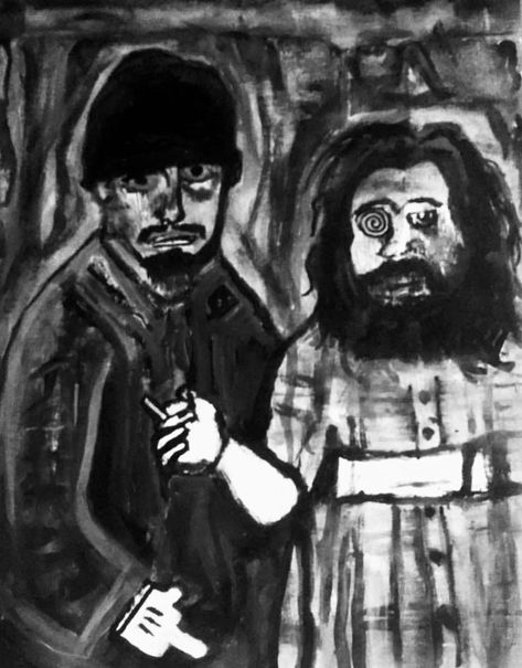 acrylic painting of classic photo of gg allin and roky erickson on cardstock. gg has a mickey hand Roky Erickson, Gg Allin, Mickey Hands, Classic Photo, Rock Art, Acrylic Painting, Historical Figures, Quick Saves, Art