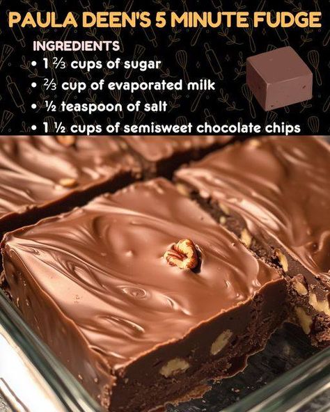 Paula Deen Fudge, 5 Minute Fudge, My Heavenly Recipes, Heavenly Recipes, Fudge Ingredients, Fudge Recipe, Paula Deen, Evaporated Milk, Old Recipes