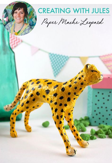 creating with Jules: paper mache leopard Paper Mache Recipe, Free Printable Paper, Paper Mache Animals, Paper Mache Sculpture, Paper Mache Crafts, Animal Activities, Papel Mache, Animal Heads, British Artist