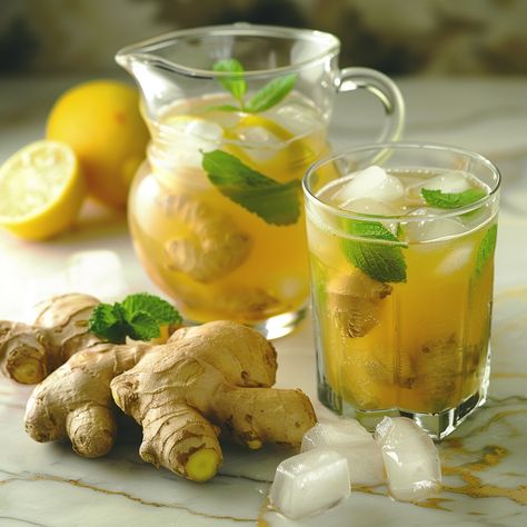 🍋 Refresh yourself with Homemade Ginger Ale! 🍹✨ #GingerAle #RefreshingDrink Homemade Ginger Ale Ingredients: Fresh ginger, grated (1/4 cup) Water (2 cups) Sugar (1 cup) Lemon juice (1/4 cup) Club soda (4 cups) Ice cubes Mint leaves for garnish Instructions: In a saucepan, combine grated ginger, water, and sugar. Simmer for 10 minutes. Strain ginger syrup and let cool. In a pitcher, mix ginger syrup, lemon juice, and club soda. Serve over ice and garnish with mint leaves. 🌟 Fizzy, refreshi... Earth Kitchen, Homemade Ginger Ale, Lemon Crafts, Craft Soda, Instagram Recipes, Ginger Water, Twisted Recipes, Ginger Syrup, Drinks Alcohol