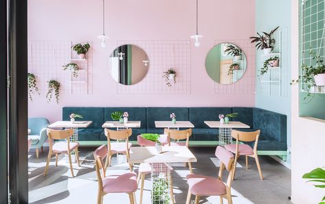 Wypiekarnia Bakery Branding - Grits & Grids® Sweet Interior, Bakery Interior, Design Cafe, Pastel Interior, Coffee Shop Interior Design, Instagram Brand, Cafe Shop Design, Coffee Shops Interior, Bakery Design