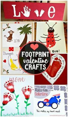 Valentine's craft Footprint Valentines, Valentine's Day Crafts, Footprint Crafts, Valentine's Day Crafts For Kids, Preschool Valentines, Kids Valentines, Handprint Crafts, Daycare Crafts, Valentines Day Activities