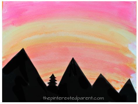 Mountain Crafts For Kids, Mountain Crafts, Watercolor Silhouette, Free Printable Templates, Arts And Crafts Storage, Arts And Crafts For Adults, Arts And Crafts For Teens, Toddler Arts And Crafts, Easy Arts And Crafts