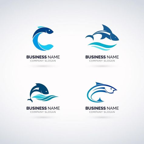 Fish Logo set Fish Design Logo, Sea Logo, Eagle In Flight, Water Logo, Fish Graphic, Fish Logo, Logo Set, Fish Design, Social Media Design Graphics