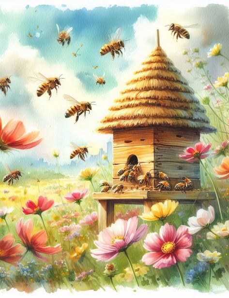 64 Imagesbees and Hives Images Digital Art Printable Kit Instant Digital Download Vintage Images Scrapbooking Journaling Card Making - Etsy Bee Pictures Art, Different Bees, Bee Pictures, Bee Art, Bee Design, Art And Craft, Kit Digital, 5d Diamond Painting, Paint Kit