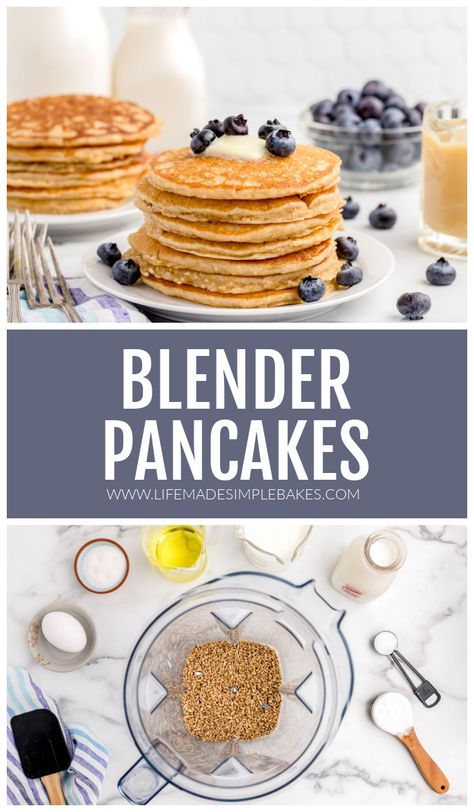 Hearty whole wheat blender pancakes are the perfect combination - easy, healthy, and delicious! Whip them up for breakfast in no time! #blenderpancakes #pancakes #wholewheat #breakfast Super Easy Bread Recipe, Butter Bread Recipe, Compound Butter Recipe, Blender Pancakes, High Protein Smoothies, Flavored Butter, Savory Appetizer, Delicious Breakfast Recipes, Easy Bread Recipes