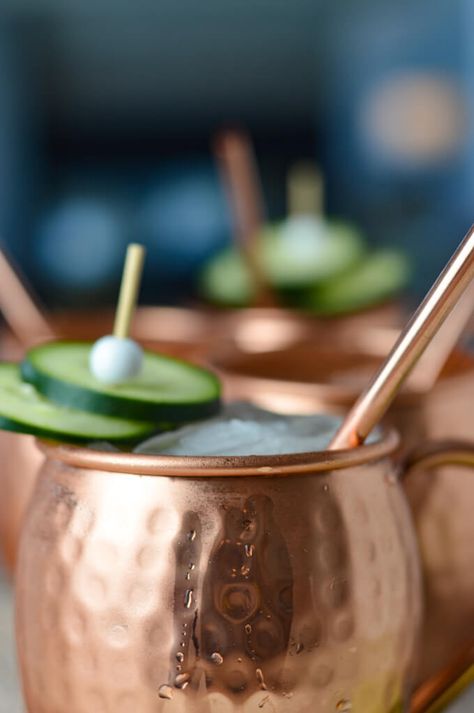 A classic Moscow Mule recipe made of course with Vodka and has a twist of cucumber with it. Ginger beer and fresh limes make this one of the best refreshing cocktails for the summer. An easy throw together and served in the traditional copper mugs. #cocktails #moscowmule #cucumber #happyhour #vodka #gingerbeer Cucumber Moscow Mule Recipe, Moscow Mule Recipe Classic, Moscow Mule Drink, Mule Drink, Cucumber Cocktail, Cucumber Vodka, Summertime Cocktail, Happy Hour Food, Moscow Mules