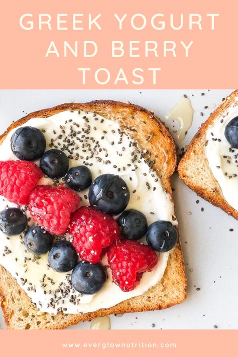 Greek yogurt and berries on toast is a thing. If you like the classic peanut butter and banana toast, why not try this spin on toast? Yogurt On Toast, Greek Yogurt French Toast, Greek Yogurt Toast, Yogurt French Toast, Greek Yogurt Recipes Breakfast, Banana On Toast, Yogurt Recipes Breakfast, Greek Yogurt Breakfast Bowl, Healthy Toast Toppings