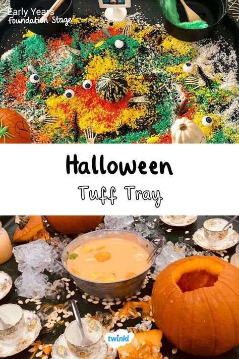 Get messy this halloween with these tuff tray ideas. Click on the pin for more Halloween Tuff Tray Ideas, Tuff Tray Ideas Eyfs, Eyfs Halloween, Hygiene Ideas, Messy Play Ideas, Tuff Tray Ideas, Halloween Activity Sheets, Halloween Activities For Toddlers, Halloween Craft Activities