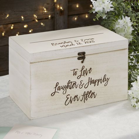 Wedding Advice Box, Wooden Card Box Wedding, Advice Box, Personalized Flower Pot, Wood Card Box, Personalization Mall, Engagement Party Gifts, Wood Card, Personalized Gifts For Dad