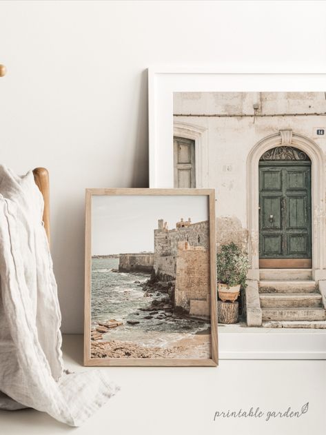 Italy Set of 2 Prints, Southern Italy Wall Art, Mediterranean Europe Wall Art, Italy Sicily Landscape Wall Gallery Set, INSTANT DOWNLOAD #italywallart #italyprint #southernitaly #italyinspired #europewallart #mediterraneanstyle #mediterraneandecor #europedecor #summerwallart #summerprintsset #summerdecor #printableart #digitalprint Mediterranean Mood Board, Mediterranean Artwork, Modern Mediterranean Interior Design, Mediterranean Wall Decor, Hallway Artwork, Mediterranean Wall Art, Mediterranean Vibes, Mediterranean Interior Design, Italian Bedroom