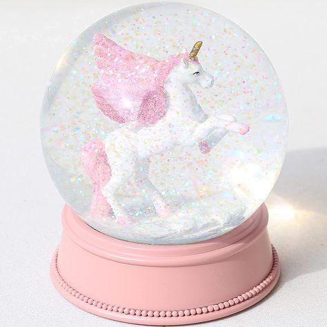 Snow Globe For Kids, Unicorn Snow Globe, Kids Globe, Glitter Globes, Unicorn And Glitter, Water Globes, S Heart, Unicorn Gifts, Glitter Glass