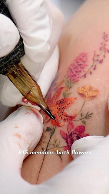 Birth Flowers Tattoo, Birth Flower Tattoos, Flowers Tattoo, August 21, Birth Flowers, Tattoo Artist, Flower Tattoos, Tattoo Artists, Flower Tattoo