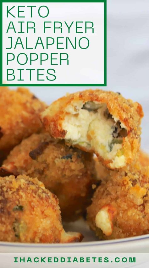 Air Fryer Jalapeno Poppers, Popper Bites, Fried Jalapeno Poppers, Air Fryer Jalapeno, Cream Cheese Jalapeno Poppers, Jalapeno Popper Bites, Bacon Jalapeno Poppers, Poppers Recipe, Stuffed Jalapenos With Bacon