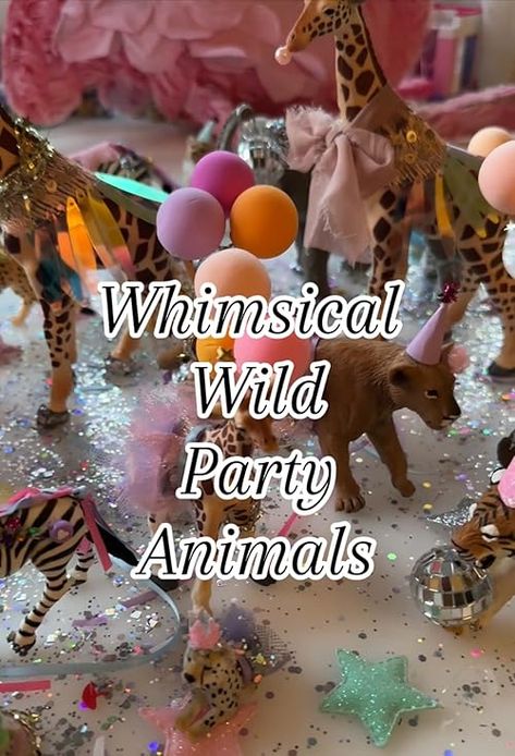 Chante The Modern Hippies's Amazon Page - Whimsical Wild Party Animals Diy Animal Birthday Decorations, Colorful Party Animal Birthday Theme, Wild Cat Birthday Party, Animal Parade Birthday Party, Creature Cases Party, Animal Themed Birthday Party Decorations, Party Animal Birthday Theme, Diy Party Animals, Animal Tea Party