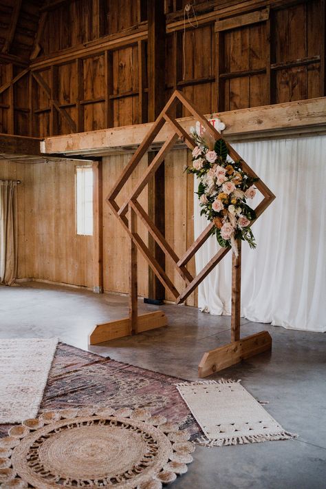 Minnesota Wedding Venue | Boho White Barn Fall Wedding Venue | Abella Wedding & Events Farm Photography | Tonya Hjort Photography Wedding Alter Alternative, Table Arch Decor, Unique Wedding Arch, Wood Wedding Decorations, Wooden Wedding Arches, Wedding Arches, Rental Business, Wedding Arbour, Future Wedding Plans