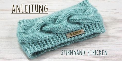 Kostenlose Anleitung: Stirnband mit Zopfmuster stricken | Der namensbaender.de Kreativ-Blog Deer Costume For Kids, Twisted Turban Headband, Knitting Baby, Crochet Headband Pattern, Crochet Ear Warmer, Sport Weight Yarn, Headband Pattern, Free Knitting Pattern, Crochet Headband