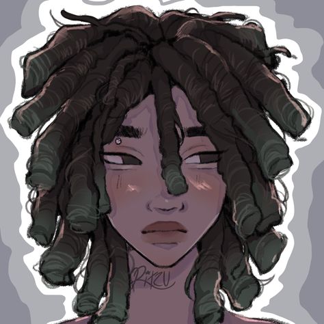 Locs Art Reference, Oc Headshot Drawing, Locs Drawing Reference Male, Poc Hairstyles Drawing, Dreadhead Drawing, Comic Style Art, Black Love Art, Black Art Pictures, Anatomy Art