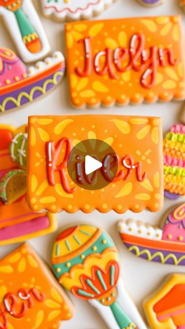 Katie | Los Angeles Custom Cookies on Instagram: "I knew I had to incorporate some papel picado into this set😍 Very time consuming, but I’m obsessed with how the design turned out🧡⁠
.⁠
.⁠
.⁠
#firstfiesta #firstfiestacookies #firstfiestabirthdaycookies #pinatacookie #firstbirthdaycookies #birthdaycookies #birthdaycookieset #losangelescookies #losangelescustomcookies #sugarcookie #sugarcookiedecorating #sugarcookiesofinstagram #customsugarcookies #thesweetpeacookieco #satisfyingvideos #cookievideo #glendalecookies #glendaleca" Mexican Cookies Decorated, Pinata Cookies, Mexican Cookies, First Birthday Cookies, Cookie Videos, Cookies Decorated, Birthday Cookies, June 1, Custom Cookies