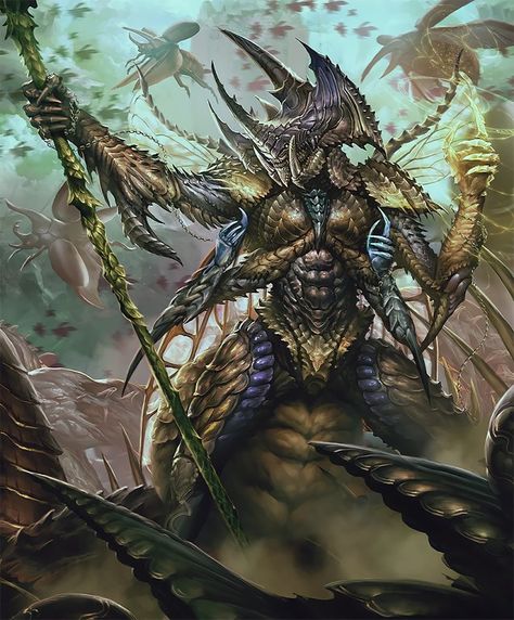 Card: Insect Lord Dragon Blood, Cool Monsters, Cute Fantasy Creatures, Fantasy Beasts, Alien Concept Art, Fantasy Monster, Mythical Creatures Art, Robot Concept Art, Weird Creatures