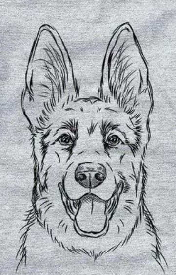 German Shepherd Dogs Drawing, German Shepard Sketches, Dog Drawing Ideas Pencil, Drawing Of German Shepard, German Shepherd Drawing Sketches, German Shepherd Tattoo Design, Drawings Of German Shepherds, K9 Drawing, How To Draw A German Shepherd