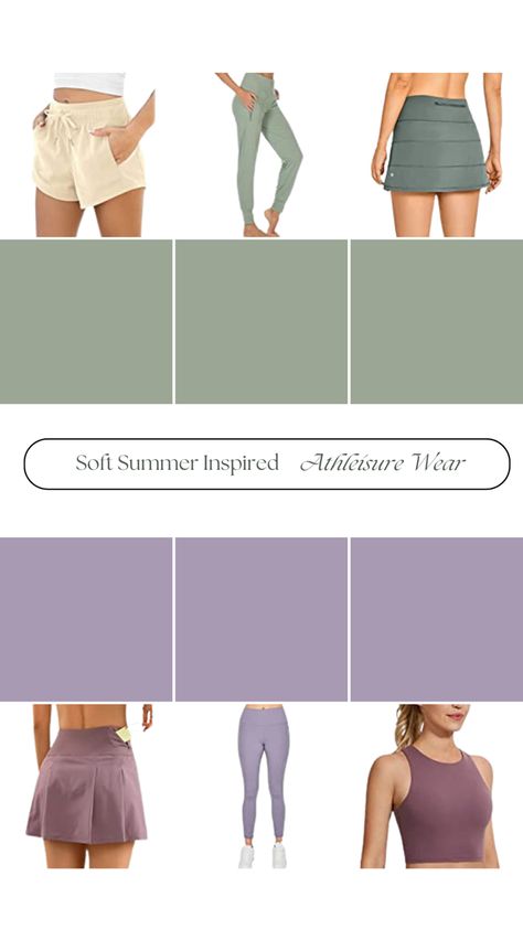 Soft Summer Athleisure, Summer Gym Outfit, Aesthetic Athleisure, Summer Workout Outfits, Soft Summer Palette, Summer Activewear, Athleisure Summer, Summer Athletic, Summer Workout