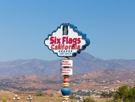 The plan will include face masks, temperature checks, constant sanitation, and a limit on the number of riders allowed in line at a time. Six Flags America, Six Flags Fiesta Texas, Six Flags Magic Mountain, Six Flags Great Adventure, Six Flags Over Texas, Best Amusement Parks, Magic Mountain, California Gifts, Entrance Sign