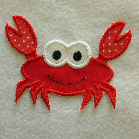 Lobster Patch Lobster Applique Embroidered by SugarGroveEmbroidery Crab Applique, Elephant Applique, Sea Crab, Dog Patch, The Crab, Craft Night, Embroidery Craft, Appliqué Patch, Iron On Patch