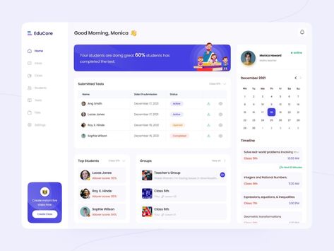 Portal Website, Student Dashboard, Ux Kits, Portal Design, Website Design Inspiration Layout, Ui Design Dashboard, Student Portal, Directory Design, Virtual Class