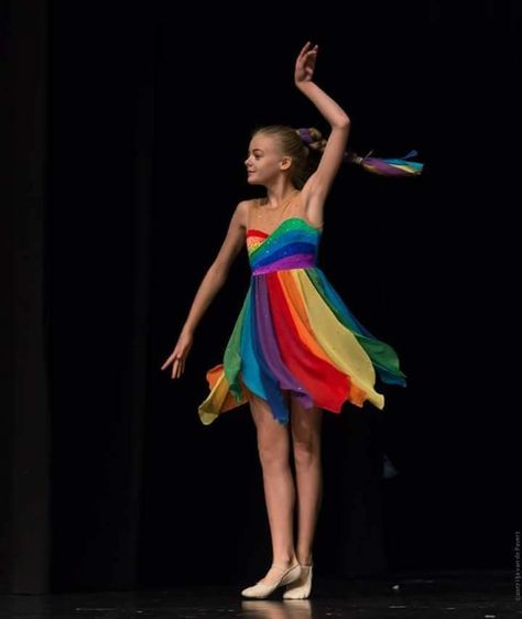 Rainbow dance costume ...lyrical dress  - jazz Rainbow Dance Costume, Dance Costume Lyrical, Lyrical Dress, Rainbow Costumes, Ballroom Competition Dress, Dance Jazz, Cute Dance Costumes, Rainbow Dance, Boho Prom