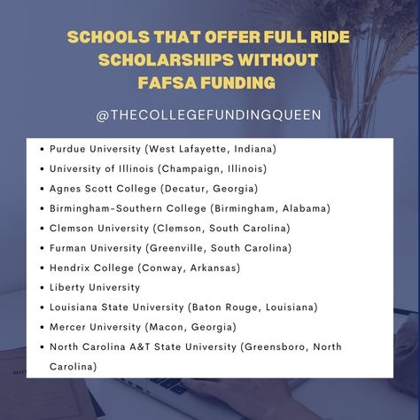 Scholarships For College 2025, Full Ride Scholarships, Furman University, Mercer University, West Lafayette, College Money, Liberty University, Clemson University, Purdue University