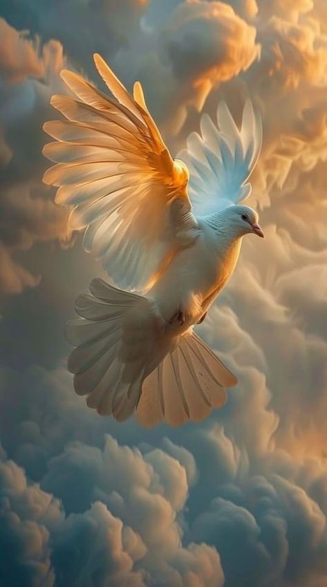 Doves Flying To Heaven, Angel Flying, Dove Images, Holy Spirit Dove, Dove Pictures, Church Backgrounds, White Angel Wings, Jesus Christ Artwork, Pictures Of Christ