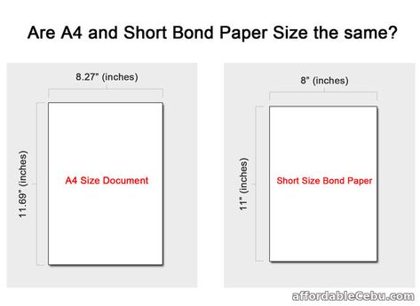 You may wonder if A4 and short bond paper size are the same. The answer is no. They're different.   What's the difference between A4 and Short Bond Paper size?  Read more: http://www.affordablecebu.com/is-a4-and-short-bond-paper-size-the-same Design For Bond Paper, Short Bond Paper Size, Short Bond Paper, Long Bond Paper, Notes Reference, Computer Tricks, Bond Paper Design, Bond Paper, A4 Paper