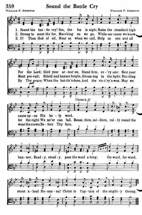 Sound the battle cry Just As I Am Hymn Lyrics, Blessed Assurance Hymn, Onward Christian Soldiers Hymn, Southern Baptist Hymns, Battle Hymn Of The Republic, Old Gospel Hymns, Gospel Bible, Gospel Song Lyrics, Hymn Music